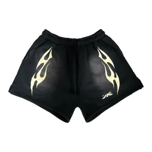 Black-Hellstar-Sports-Flame-Shorts